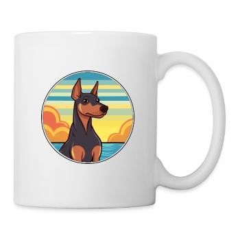 Manchester Terrier Dog Breed Cartoon Kawaii Dog - Mug - white - Right
