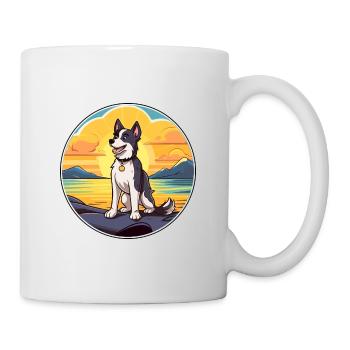 Karelo Finnische Laika-Hunderasse Cartoon Kawaii-Hund - Tasse - Weiß - Rechts