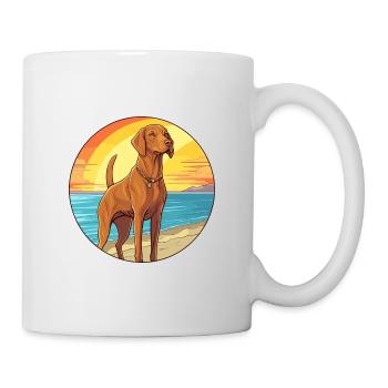 Hongrois Vizsla chien race Cartoon Kawaii Clipart - Mug blanc - blanc - Droite