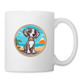 Koolie chien race dessin animé Kawaii Clipart aquarelle - Mug blanc - blanc - Droite