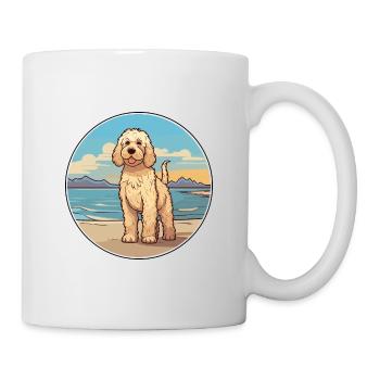 Labradoodle chien race dessin animé Kawaii Clipart chien - Mug blanc - blanc - Droite