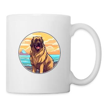 Leonberger Dog Breed Cartoon Kawaii Clipart Dog - Mug - white - Right