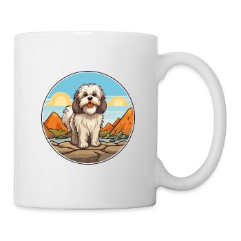 Lhasa Apso Hund Rasse Cartoon Kawaii Clipart Hund - Tasse - Weiß - Rechts
