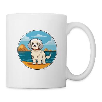 Malteser Hund Rasse Cartoon Kawaii Clipart Hund Haustier - Tasse - Weiß - Rechts