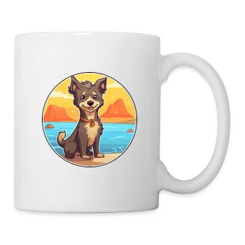Mudi Hunderasse Karikatur Kawaii Clipart Aquarell - Tasse - Weiß - Rechts