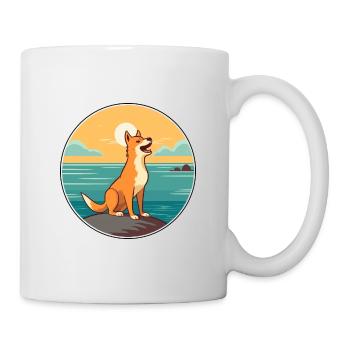 Neuguinea Singender Hund Rasse Cartoon Kawaii Hund - Tasse - Weiß - Rechts