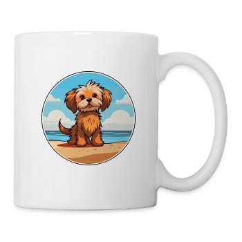Lowchen Little Lion Dog Breed Cartoon Kawaii Dog - Mug - white - Right