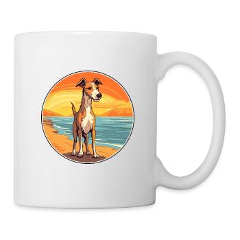 Lurcher Dog Breed Cartoon Kawaii Clipart Dog Pet - Mug - white - Right