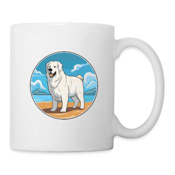 Maremma Sheepdog Dog Breed Cartoon Kawaii Clipart - Mug - white - Right