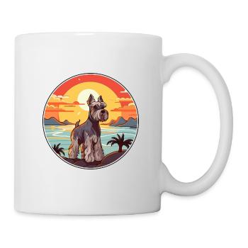 Miniature Schnauzer chien race Cartoon Kawaii chien - Mug blanc - blanc - Droite