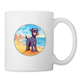 Mittelschnauzer Hund Rasse Cartoon Kawaii Clipart - Tasse - Weiß - Rechts