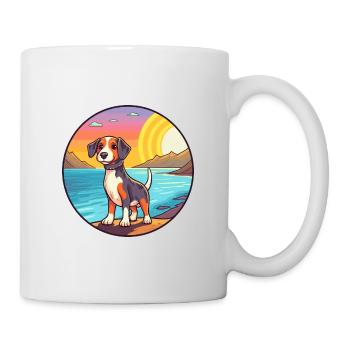 Nouvelle-Zélande Tête Chien Race Cartoon Kawaii Chien - Mug blanc - blanc - Droite