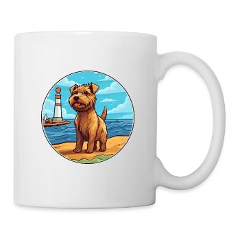 Norfolk Terrier Dog Breed Cartoon Kawaii Clipart - Mug - white - Right