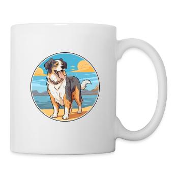 Nordamerikanischer Schäferhund Rasse Cartoon Kawaii - Tasse - Weiß - Rechts
