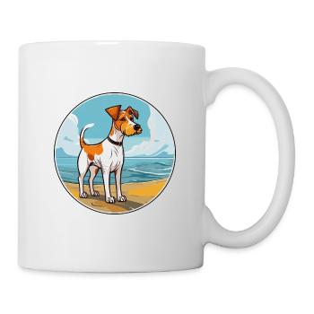 Miniature Fox Terrier chien race Cartoon Kawaii chien - Mug blanc - blanc - Droite
