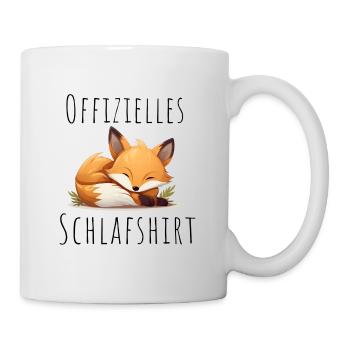 Offizielles Schlafshirt mit süßem Fuchs - Tasse - Weiß - Rechts