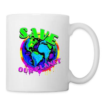 Save the planet - Tasse - Weiß - Rechts