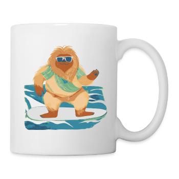 Bigfoot auf Surfbrett - Tasse - Weiß - Rechts
