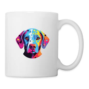 Dalmatiner Hund Buntes Aquarell Tier Karikatur - Tasse - Weiß - Rechts
