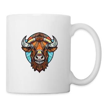 Bison Colorful Watercolor Animal Pet Illustration - Mug - white - Right