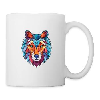 Wolf Colorful Watercolor Animal Pet Illustration - Mug - white - Right