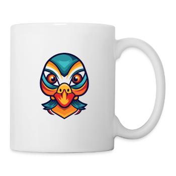 Mandarinente Bunte Aquarell-Tier-Karikatur - Tasse - Weiß - Rechts