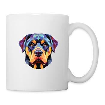 Rottweiler Chien Aquarelle Colorée Animal Cartoon - Mug blanc - blanc - Droite