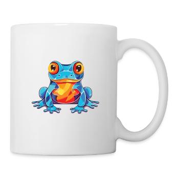 Frosch buntes Aquarell Tier Haustier Illustration - Tasse - Weiß - Rechts