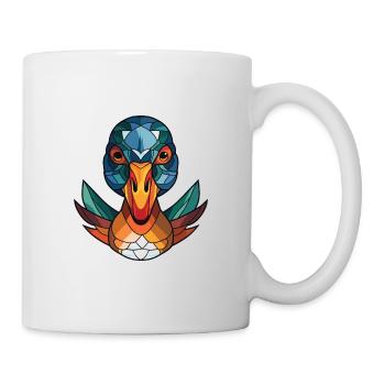 Mandarin Duck Colorful Watercolor Animal Cartoon - Mug - white - Right