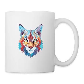 Luchs buntes Aquarell Tier Haustier Illustration - Tasse - Weiß - Rechts