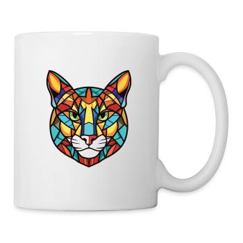 Dschungelkatze Buntes Aquarell Tier Illustration - Tasse - Weiß - Rechts