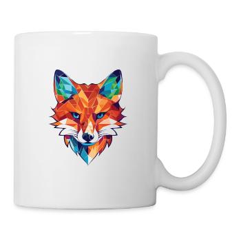 Gelehrter Fuchs, farbenfroher Aquarell-Tier-Haustier-Cartoon - Tasse - Weiß - Rechts