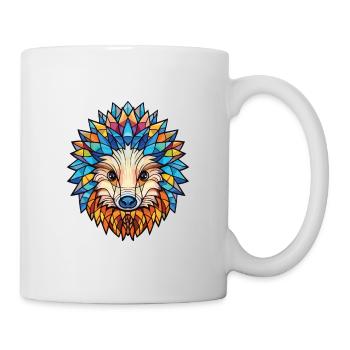 Igel Buntes Aquarell Tier Illustration - Tasse - Weiß - Rechts