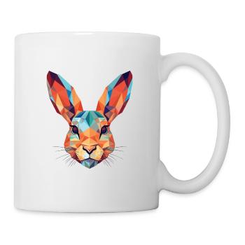 Hare Rabbit Colorful Watercolor Animal Pet Cartoon - Mug - white - Right