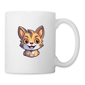 Pixie Bob Cat Cartoon Watercolor Illustration - Mug - white - Right