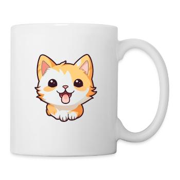 Pixie Bob Cat Cartoon Watercolor Illustration - Mug - white - Right