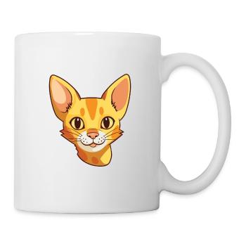 Ocicat chat dessin animé aquarelle illustration - Mug blanc - blanc - Droite