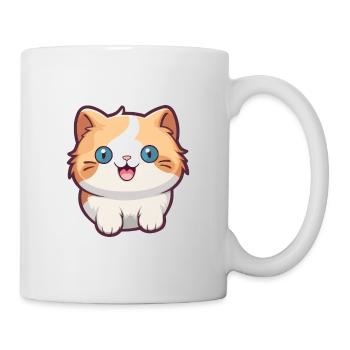 Munchkin Katze Cartoon Aquarell Illustration - Tasse - Weiß - Rechts