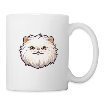 Chat britannique à poil long dessin animé aquarelle Clipart - Mug blanc - blanc - Droite