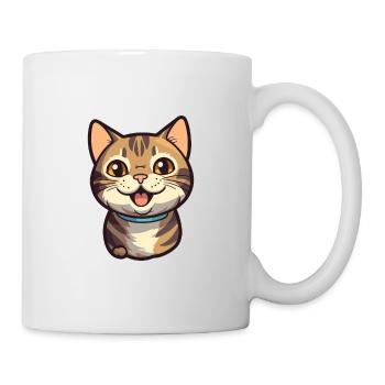 California Spangled Cat Cartoon Watercolor Clipart - Mug - white - Right