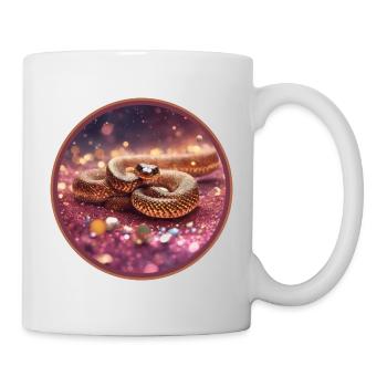 Schlange in Glitzer - Tasse - Weiß - Rechts