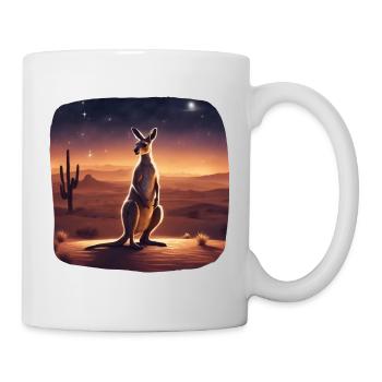 Känguru in der Wüste - Tasse - Weiß - Rechts