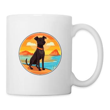 Patterdale Terrier Dog Breed Cartoon Kawaii Dog - Mug - white - Right