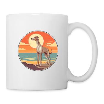 Vieux lévrier croate race de chien dessin animé kawaii - Mug blanc - blanc - Droite