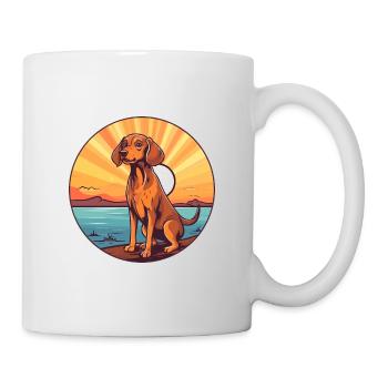 Chien de chasse polonais race Cartoon Kawaii Clipart - Mug blanc - blanc - Droite