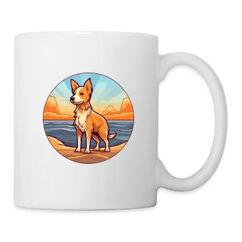 Portugiesischer Podengo Hund Rasse Cartoon Kawaii Hund - Tasse - Weiß - Rechts