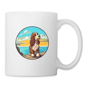Petit Basset Griffon Vendéen Chien Race Cartoon - Mug blanc - blanc - Droite