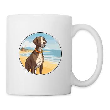 Pointer Dog Breed Cartoon Kawaii Clipart Dog Pet - Mug - white - Right