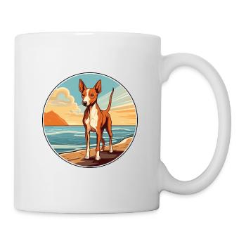 Podenco Canario Dog Breed Cartoon Kawaii Clipart - Mug - white - Right