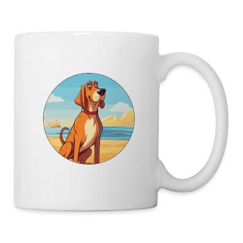 Polish Hound Dog Breed Cartoon Kawaii Clipart Dog - Mug - white - Right